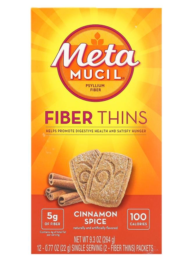 Metamucil Fiber Thins Cinnamon Spice 12 Packets 0.77 oz (22 g) Each