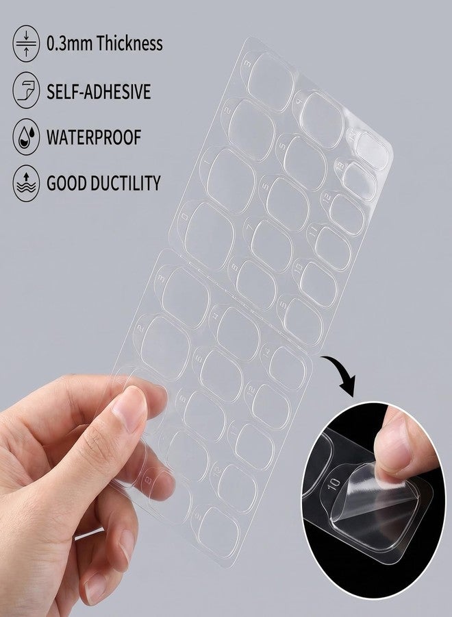 Gtziqa 20Sheets 15Sizes Clear Nail Sticky Tabs for Nails, 300PCS Nail Adhesive Tabs Press on Sticky Nails Bond Double Sided Jelly Glue, Quick At‑Home Manicure, Waterproof Press on Tab for Manicure No Crease - Image 4