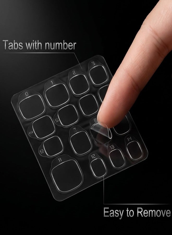 Gtziqa 20Sheets 15Sizes Clear Nail Sticky Tabs for Nails, 300PCS Nail Adhesive Tabs Press on Sticky Nails Bond Double Sided Jelly Glue, Quick At‑Home Manicure, Waterproof Press on Tab for Manicure No Crease - Image 3