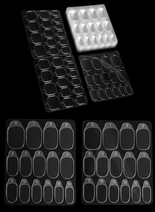 Gtziqa 20Sheets 15Sizes Clear Nail Sticky Tabs for Nails, 300PCS Nail Adhesive Tabs Press on Sticky Nails Bond Double Sided Jelly Glue, Quick At‑Home Manicure, Waterproof Press on Tab for Manicure No Crease - Image 1
