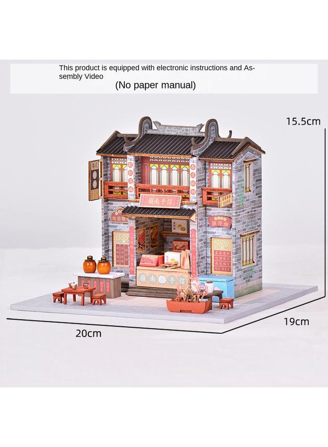 Bluejw Creative Retro Lanting Academy Series DIY Cabin Handmade House Guofeng Model Creative Decoration Gift - Image 1