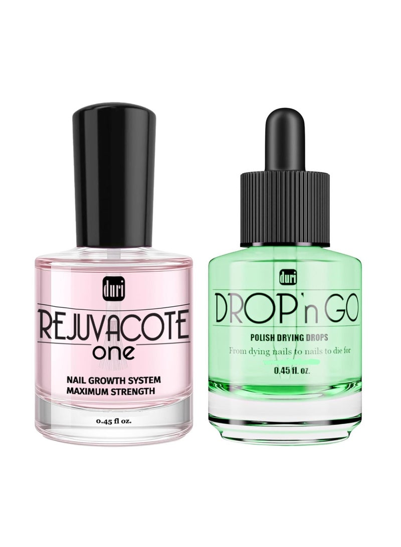 duri Rejuvacote 1 Nail Growth System and duri Drop'n Go Polish Drying Drops Combo - Image 1
