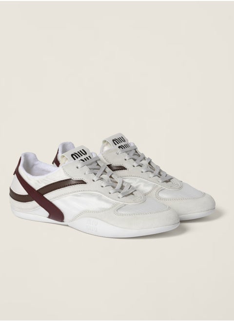 Miu Gymnasium Technical Fabric And Suede Sneaker