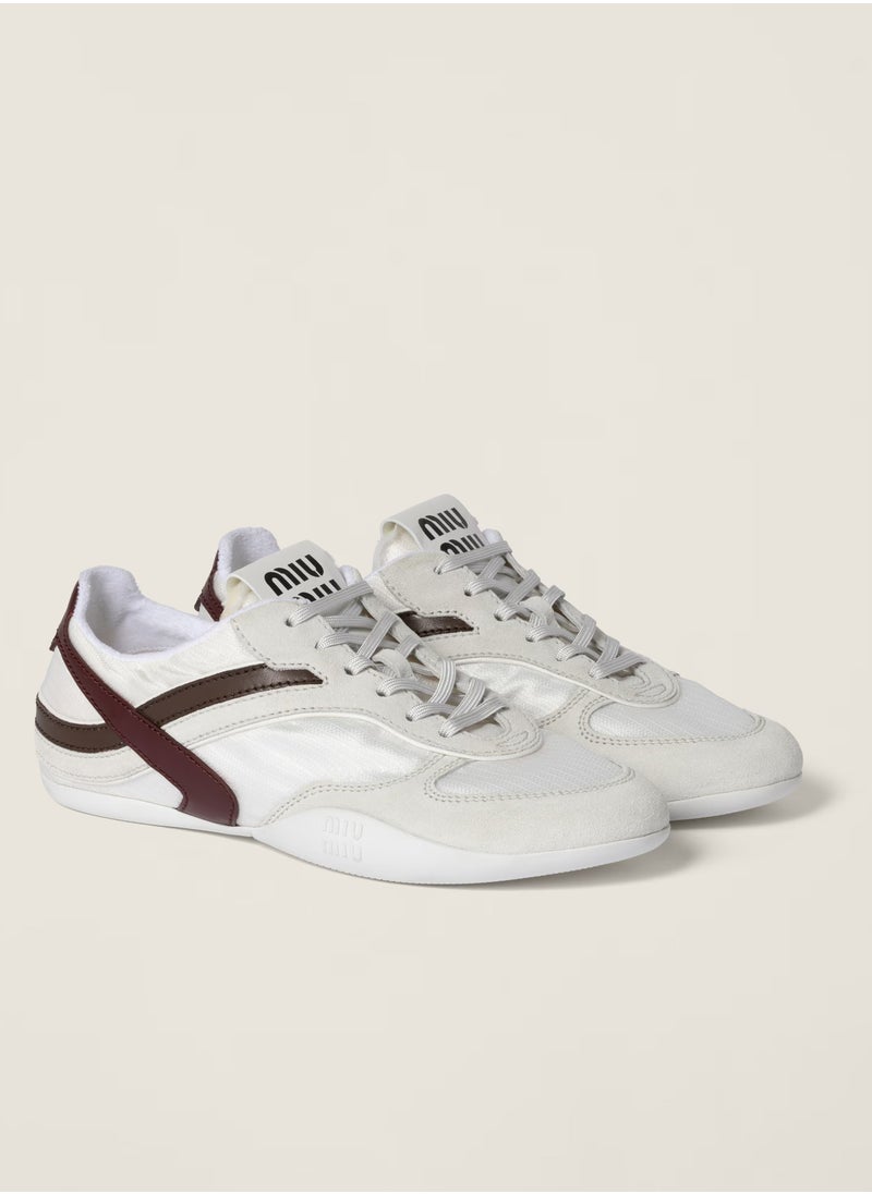 Miu Miu Miu Gymnasium Technical Fabric And Suede Sneaker  - Image 1