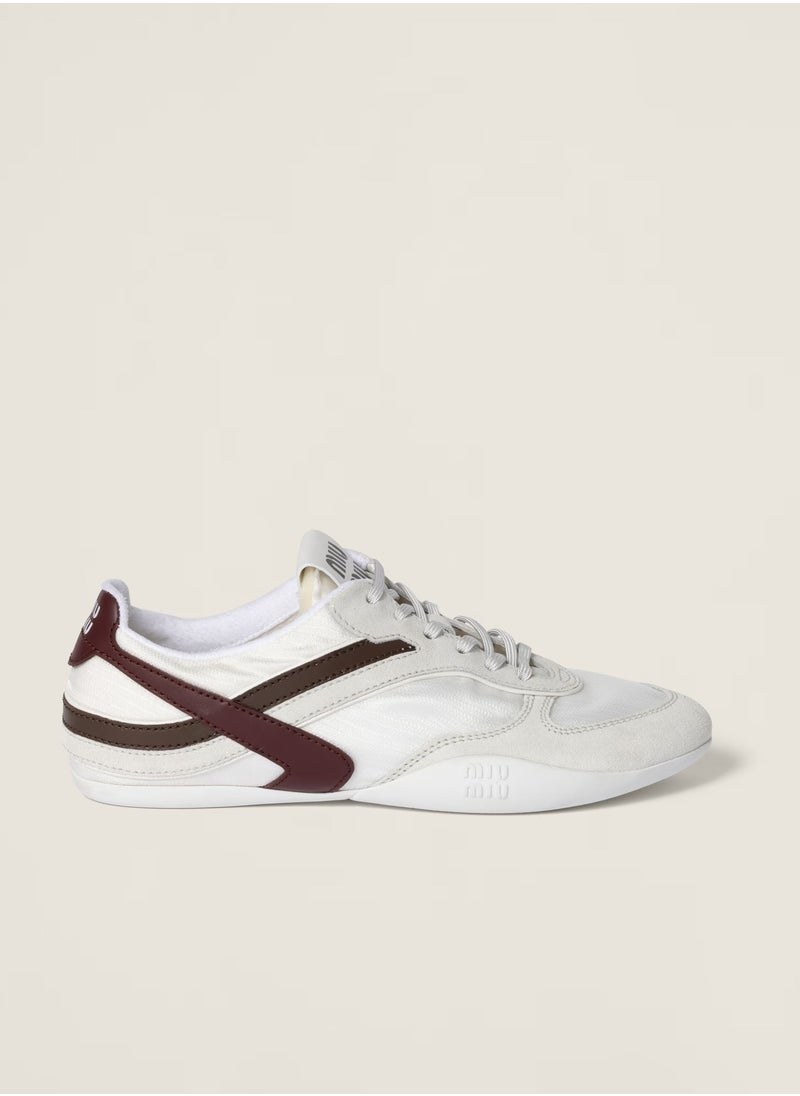 Miu Miu Miu Gymnasium Technical Fabric And Suede Sneaker  - Image 2