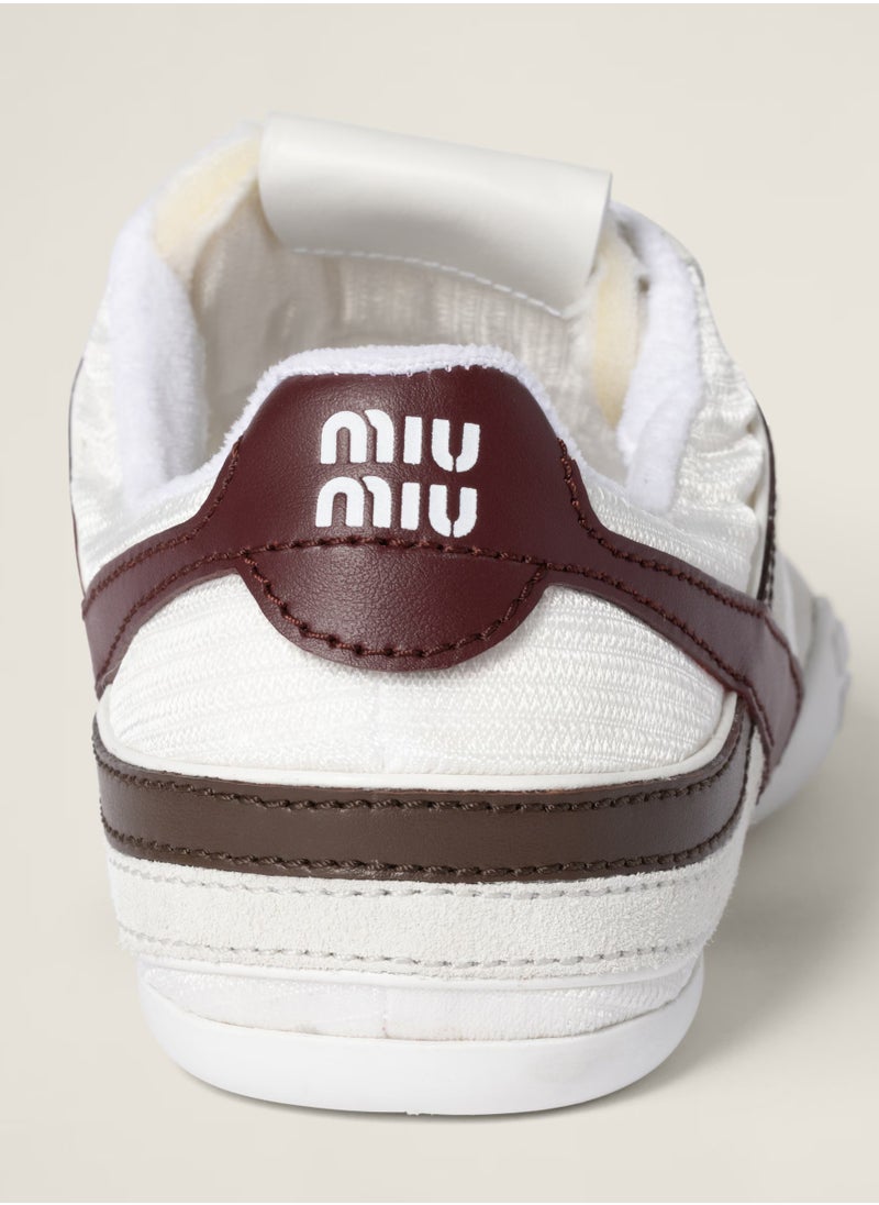 Miu Miu Miu Gymnasium Technical Fabric And Suede Sneaker  - Image 3