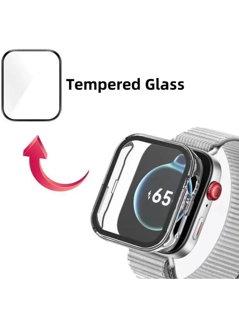 Fekra Case Compatible with Huawei Watch Fit 3 (2024), PC Case with Glass Screen Protector [Scratch-Resistant, All-Round Protection, HD Ultra Thin] Huawei Watch Fit 3 Cover (Black) - Image 3