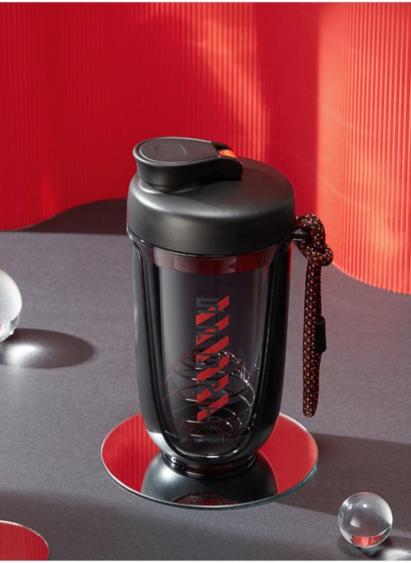 OHAHO 20 oz Protein Shaker Bottle, Leakproof Shaker Cups for Protein Shakes, BPA-Free Blender Bottle with Mixing Ball, Ideal for Gym, Fitness, and Smoothie(Black）  - Image 1