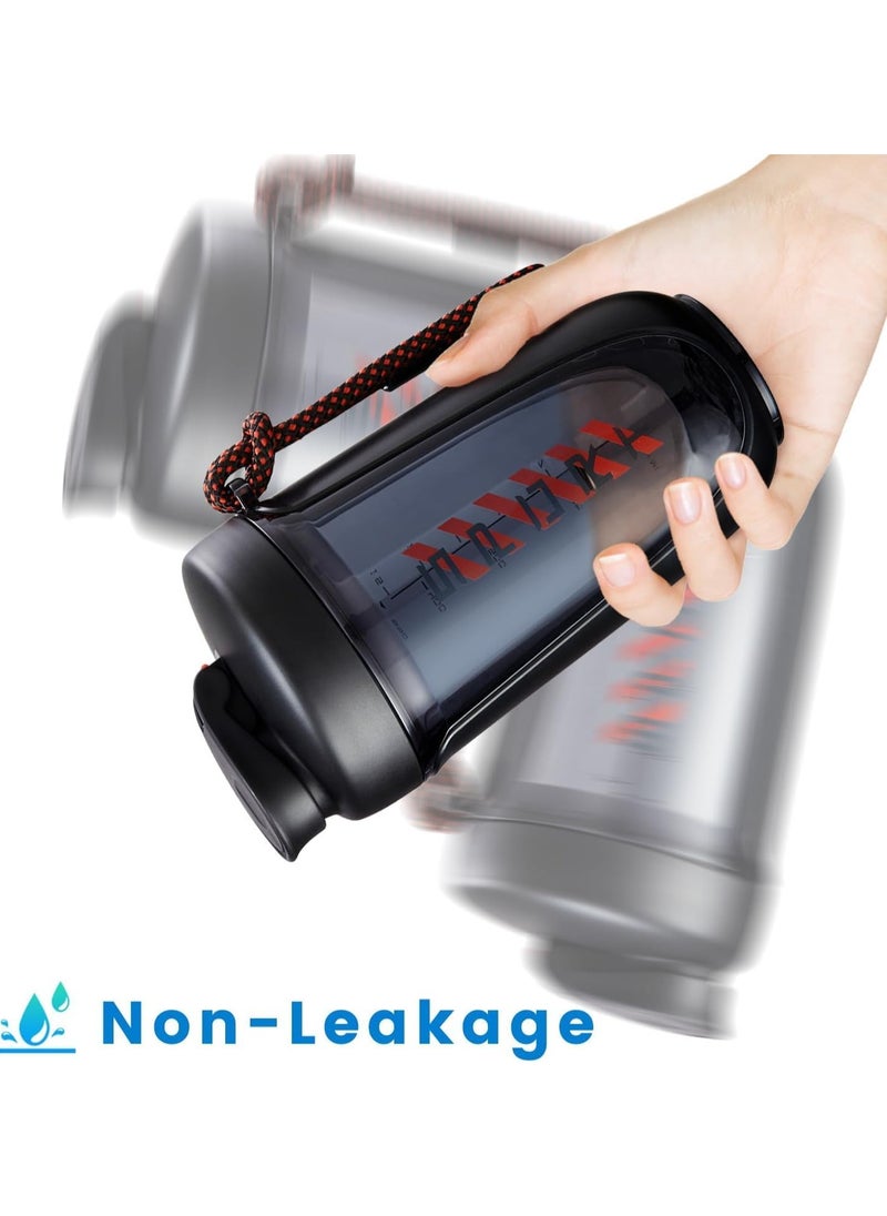 OHAHO 20 oz Protein Shaker Bottle, Leakproof Shaker Cups for Protein Shakes, BPA-Free Blender Bottle with Mixing Ball, Ideal for Gym, Fitness, and Smoothie(Black）  - Image 3