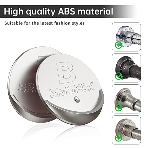 BRIOFOX Shower Curtain Rod Holder 3M Adhesive | Heat Resistant | Waterproof | Max Load 60 lbs Shower Rod Retainer for Wall, 2 Pack, Nickel (Rod Not Included) - Image 5
