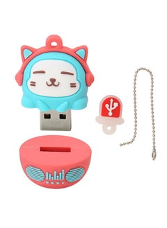 Thoraya PVC car music computer gift USB mobile phone cartoon cat toy ornaments USB USB blue red 16g  - Image 1