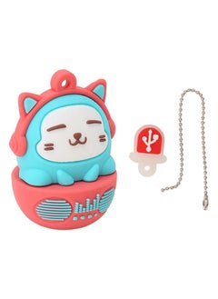 Thoraya PVC car music computer gift USB mobile phone cartoon cat toy ornaments USB USB blue red 16g  - Image 3