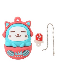 Thoraya PVC car music computer gift USB mobile phone cartoon cat toy ornaments USB USB blue red 16g  - Image 2