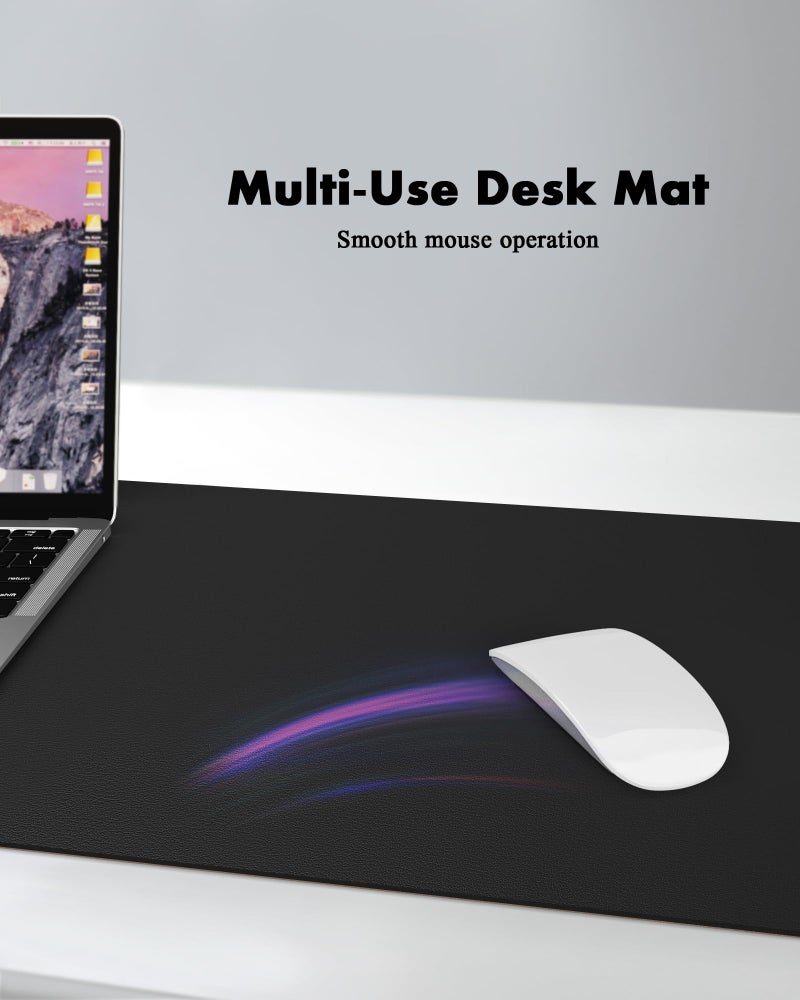 YSAGi Double-Sided Desk Pad, Leather Desk Mat, Eco Cork Desk Pad Protector, Large Mouse Pad for Desk, Waterproof Desk Blotter Pad, Desk Writing Pad for Office Work/Home(23.6"x13.7",Black+Cork) - Image 5