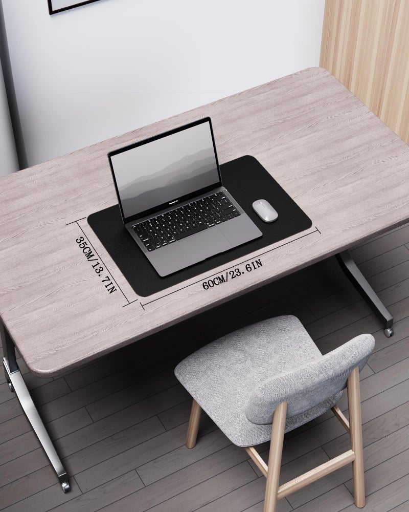 YSAGi Double-Sided Desk Pad, Leather Desk Mat, Eco Cork Desk Pad Protector, Large Mouse Pad for Desk, Waterproof Desk Blotter Pad, Desk Writing Pad for Office Work/Home(23.6"x13.7",Black+Cork) - Image 2
