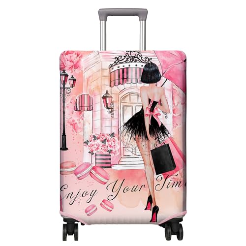 PtRug Travel Luggage Cover Suitcase Protector Fits 1832 Inch Wheel Covers PatternedTravel Related Items Flower Luggage Protector Elastic M - Image 1
