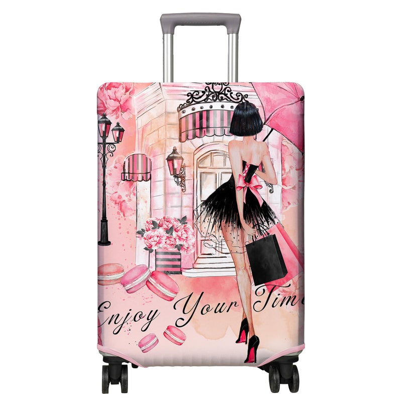 PtRug Travel Luggage Cover Suitcase Protector Fits 1832 Inch Wheel Covers PatternedTravel Related Items Flower Luggage Protector Elastic M - Image 2