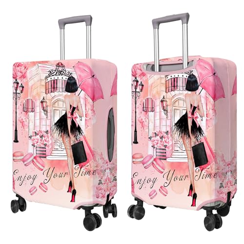 PtRug Travel Luggage Cover Suitcase Protector Fits 1832 Inch Wheel Covers PatternedTravel Related Items Flower Luggage Protector Elastic M - Image 3