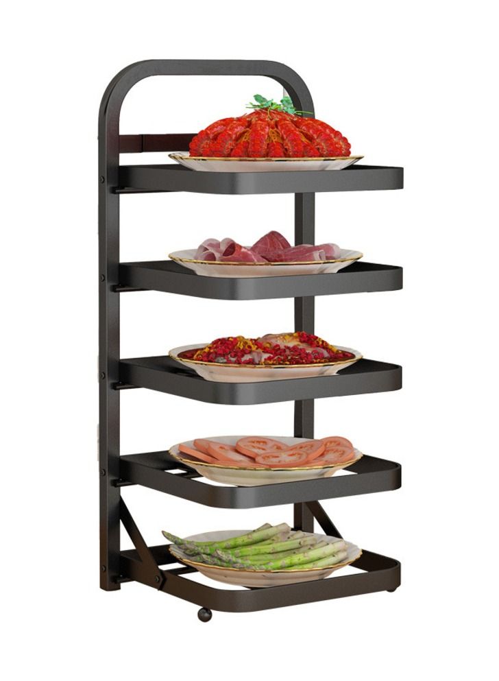 Lady Kitchen 5 shelves steel dish holder , easy to install can be installed on the wall - black color - Image 4