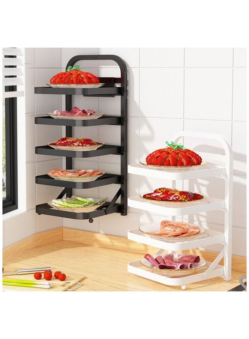 Lady Kitchen 5 shelves steel dish holder , easy to install can be installed on the wall - black color - Image 5