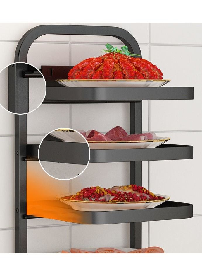 Lady Kitchen 5 shelves steel dish holder , easy to install can be installed on the wall - black color - Image 3