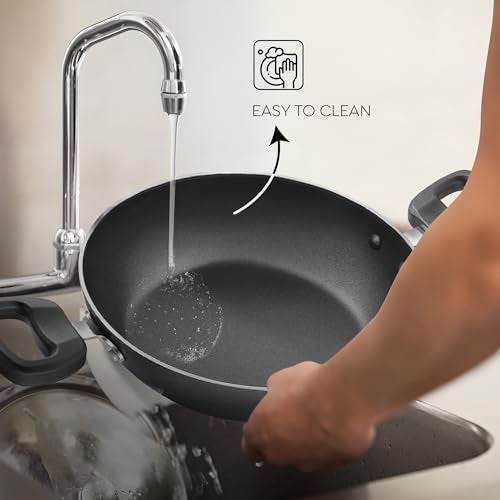 Judge by Prestige 22cm (1.6L) Everyday Non-Stick Kadhai| Low Oil Cooking | Easy to Clean | Cool Touch Handles - Image 5