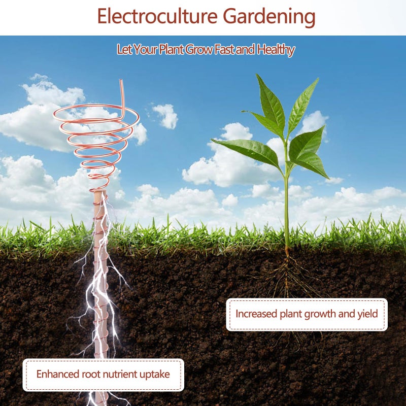 YBB Electroculture Gardening Copper Kit with 99.9% Pure Copper Wire 16 Gauge 65.6 Ft, 2 PCS Fibonacci Coil Winding Jigs, 12 PCS Wooden Stakes Antennas for Garden Plants Vegetables Growing - Image 5