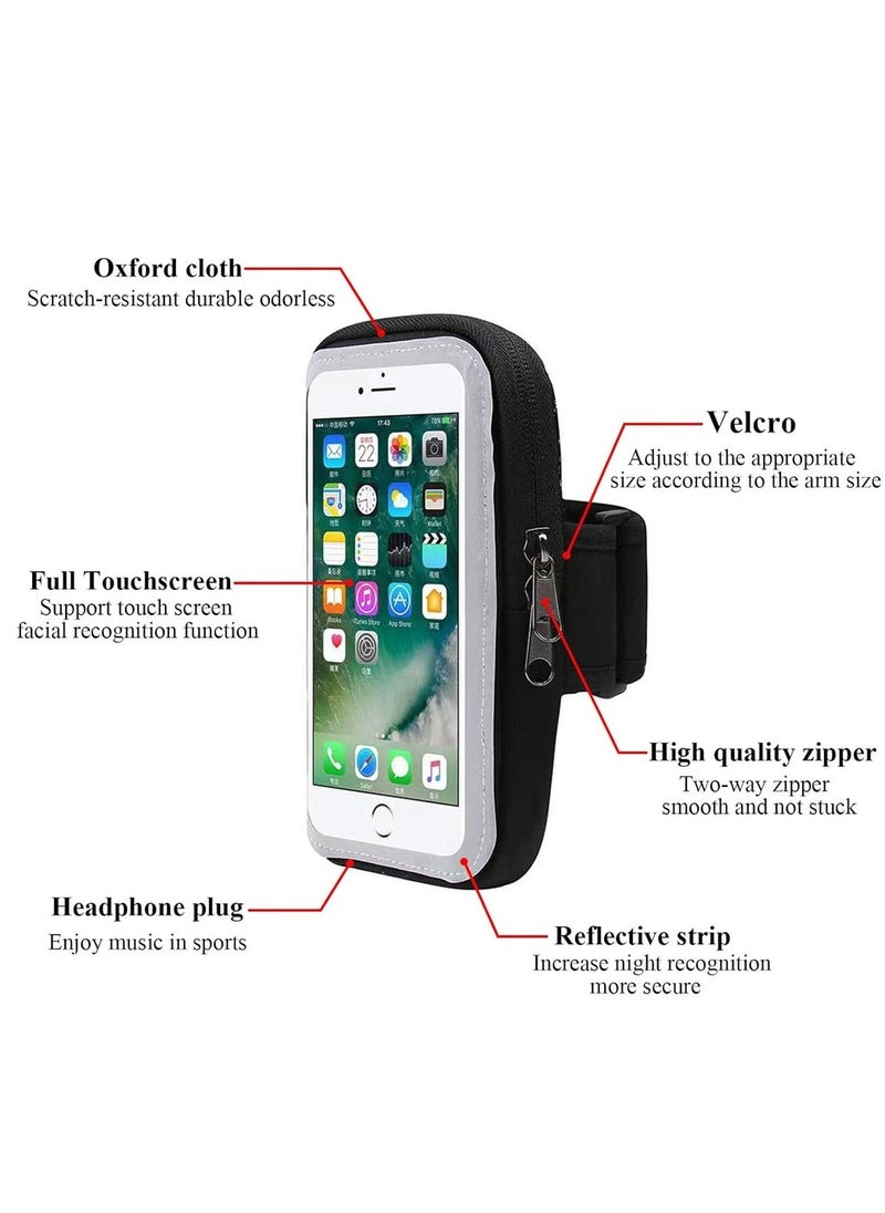 Beauenty - Running Armband Phone Holder For Running Full Touchscreen Phone Arm Bands For Running Sports Phone Holder IPhone 13 Pro Max 12 11 Xs Xr 8 7 Galaxy S20 S10 S9 S8 - Image 1