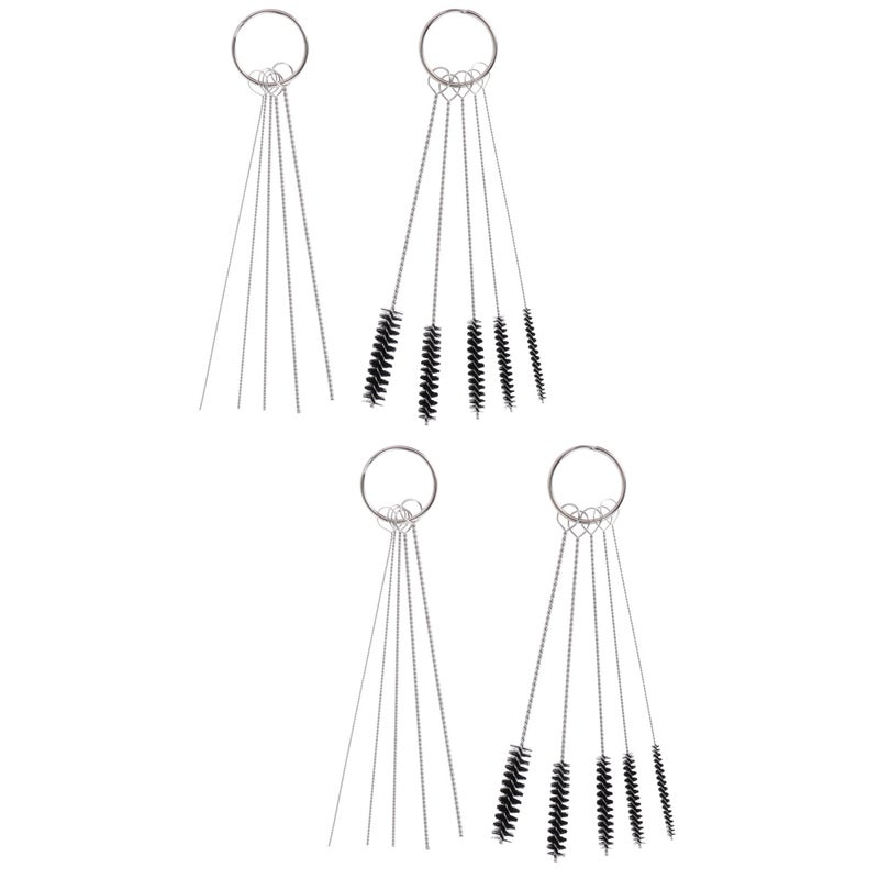 2pcs Nylon Tube Brush Cleaning Set Carbon Jet Deposit Remover Cleaner Tools 5 Cleaning Needles and 5 for Car Motorcycle - Image 1