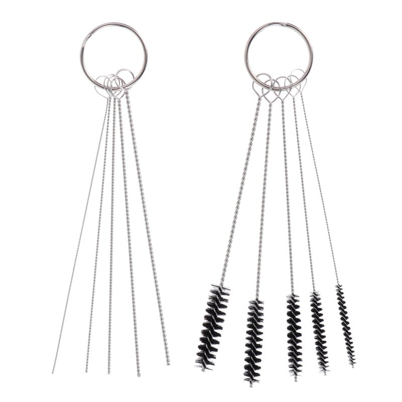 2pcs Nylon Tube Brush Cleaning Set Carbon Jet Deposit Remover Cleaner Tools 5 Cleaning Needles and 5 for Car Motorcycle - Image 2