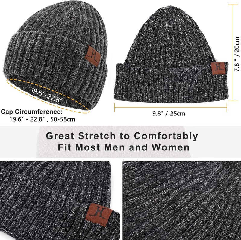 AQOTHES Womens Winter Knit Warm Hat Beanie Long Scarf Touch Screen Gloves Set Skull Caps Neck Scarves for Women - Image 2