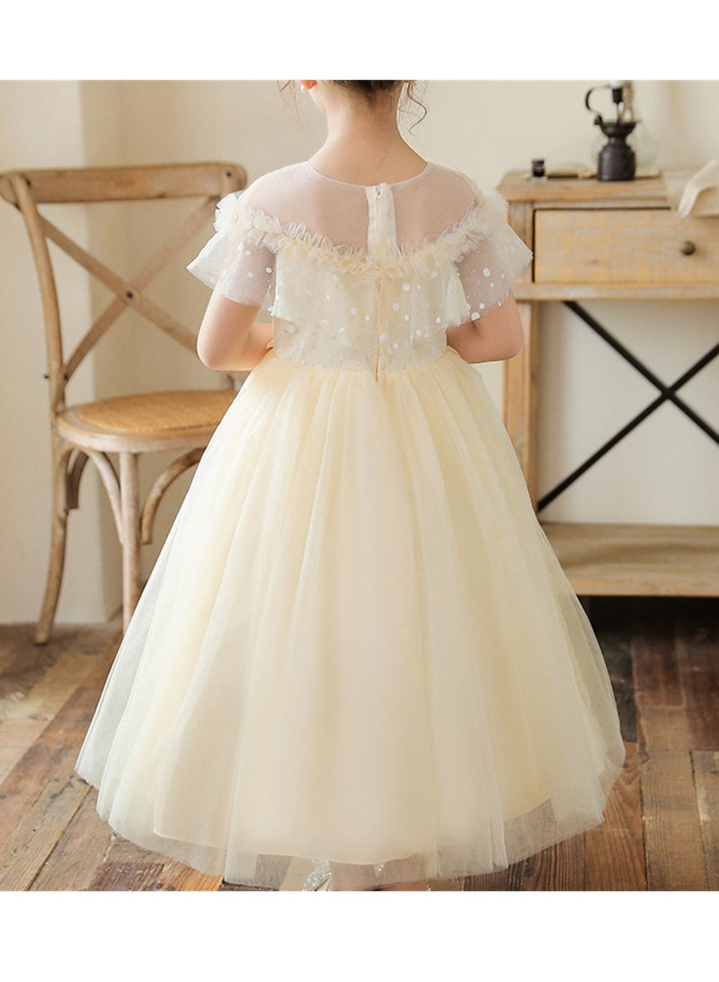 Girls' Mesh Long Princess Dress Girls' Performance Costumes Flower Girl Performance Dress Costumes - Image 3