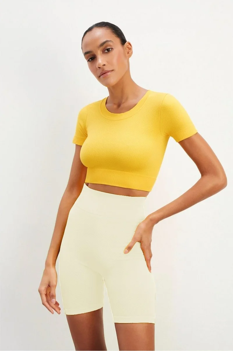 Mistirik Mystirik Knitted Seamless Shorts High Waist Loose Biker Shorts