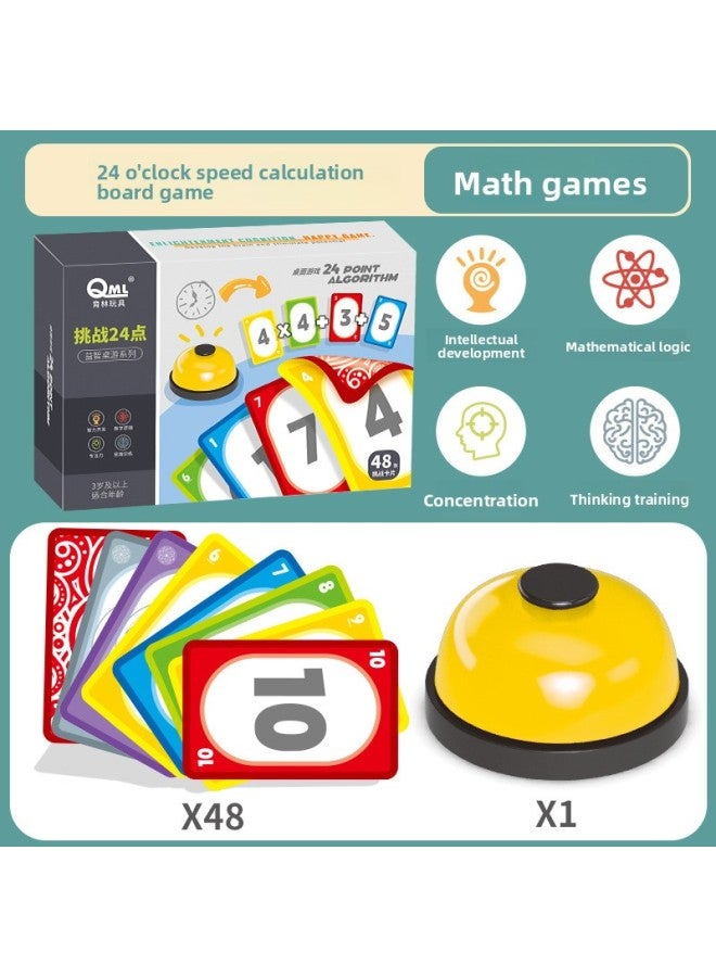 Challenge 24: 00 Crazy Plan 10 Math Cards Pre-school Math Table Game Education Enlightenment Educational Training Parent-Child Interaction