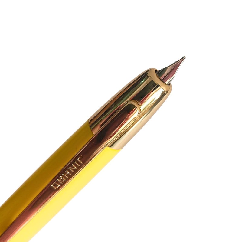 Goldleaf Jinhao 20 Press Retractable Fountain Pen – Fine Nib with Converter – Plastic Body & Metal Clip – Multiple Colors – Smooth Writing Pen (No Ink Included) (Lemon Yellow (Gold Clip)) - Image 4