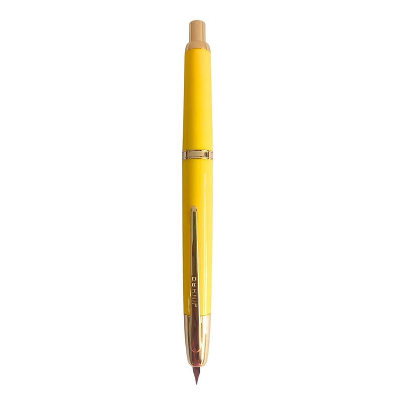 Goldleaf Jinhao 20 Press Retractable Fountain Pen – Fine Nib with Converter – Plastic Body & Metal Clip – Multiple Colors – Smooth Writing Pen (No Ink Included) (Lemon Yellow (Gold Clip)) - Image 1