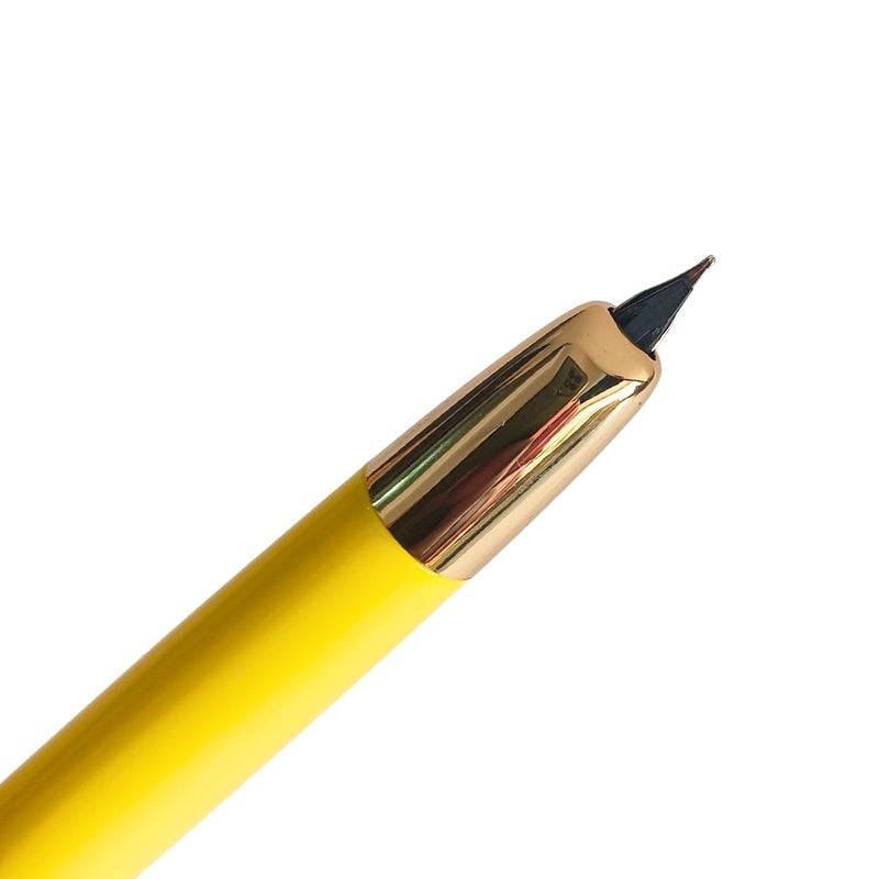Goldleaf Jinhao 20 Press Retractable Fountain Pen – Fine Nib with Converter – Plastic Body & Metal Clip – Multiple Colors – Smooth Writing Pen (No Ink Included) (Lemon Yellow (Gold Clip)) - Image 5