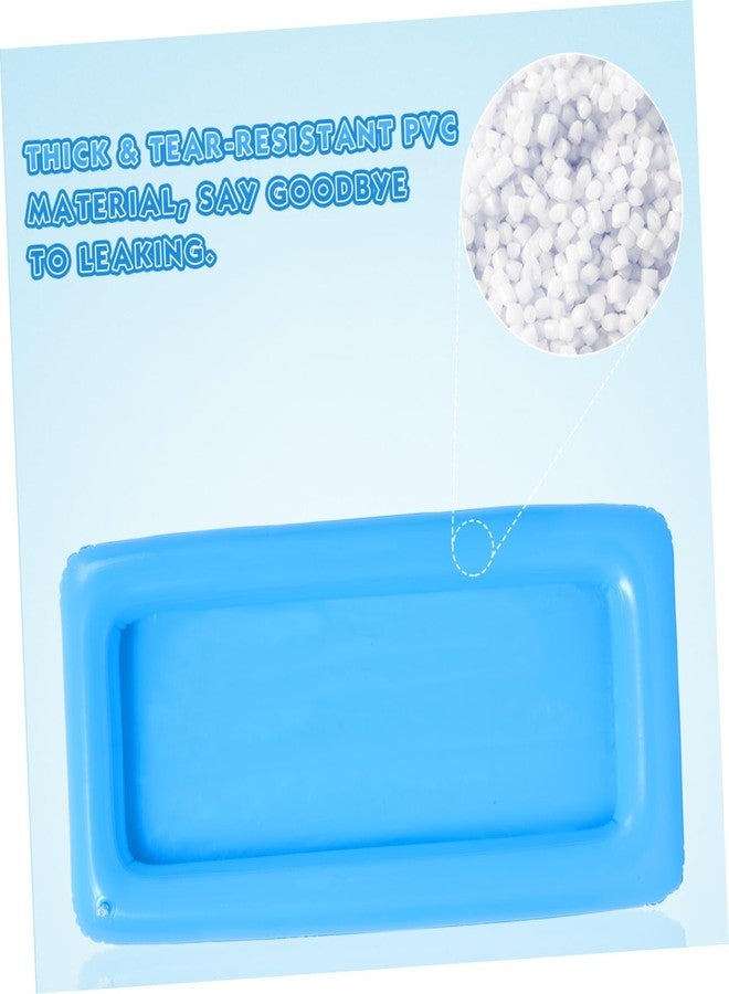 Hemoton 1 Set 2PCS Inflatable Pool Serving Bar and 3pcs Mesh Food Tent Set Drinking Buffet Tray Inflatable Ice Serving Buffet Bar Drinks Cooler Tray with Drain Plug (Blue) - Image 3