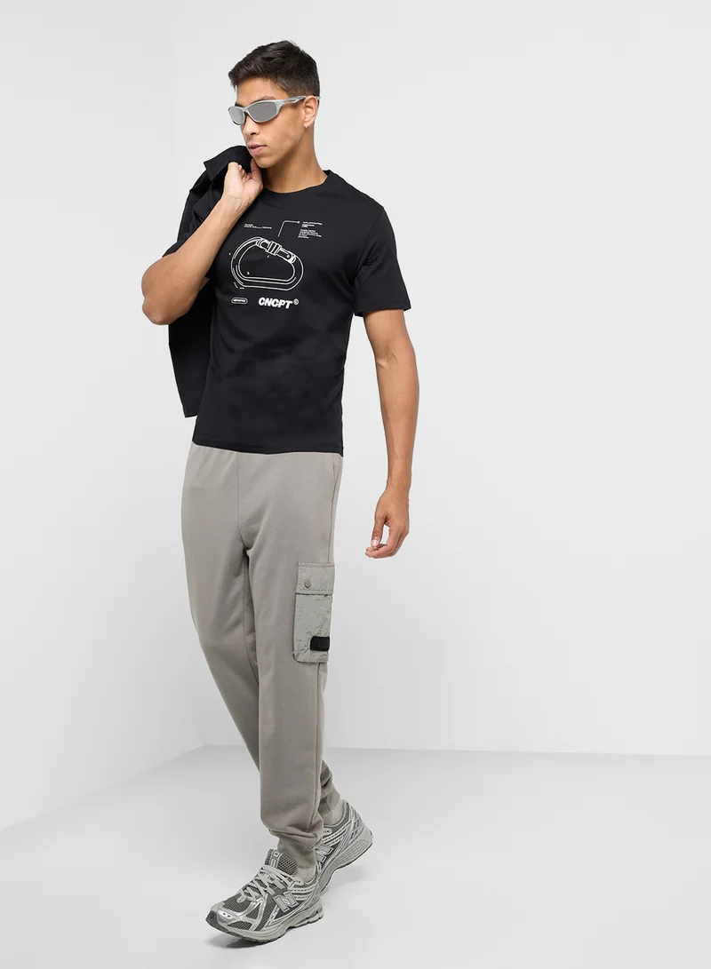 جاك اند جونز Graphic Crew Neck T-Shirt