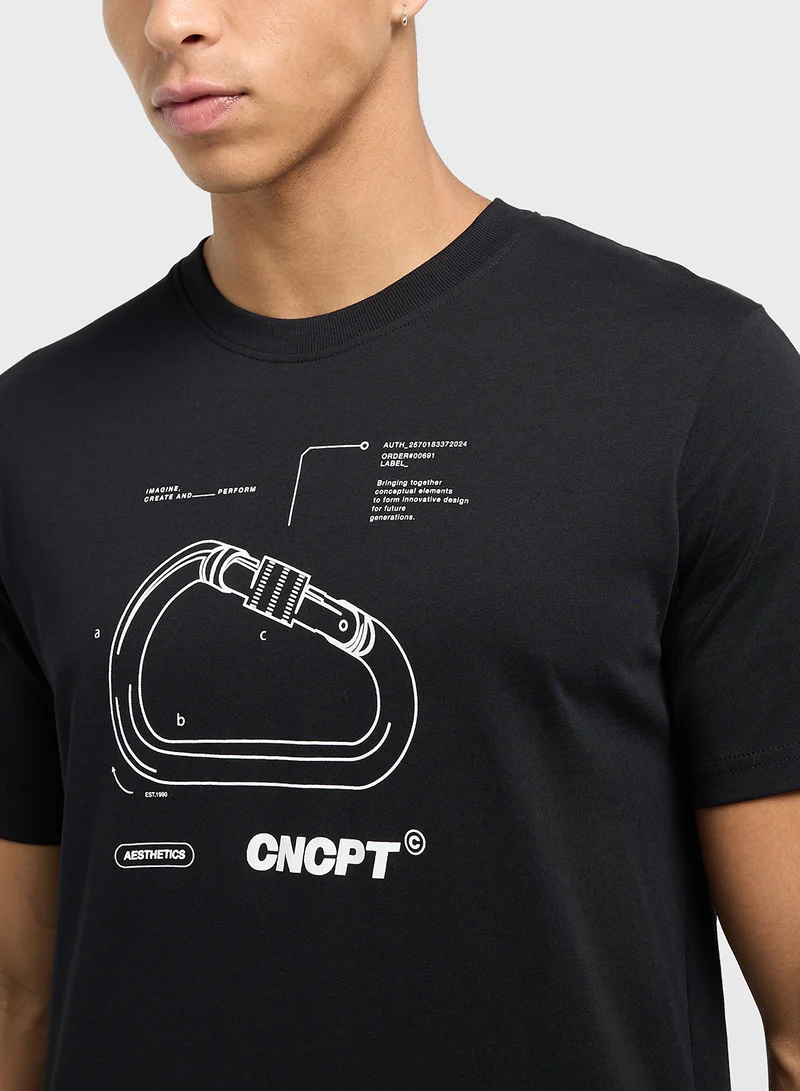 جاك اند جونز Graphic Crew Neck T-Shirt