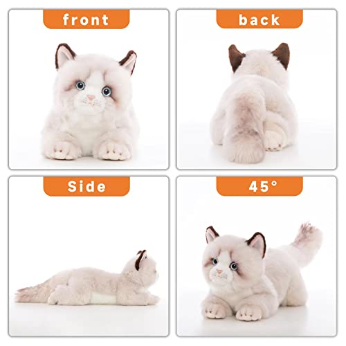 CU-MATE Adorable Stuffed Animals Cat -Handmade Plush Soft Cat -Present Gift for Boys/Girls (Sleeping Ragdoll Cat) - Image 2