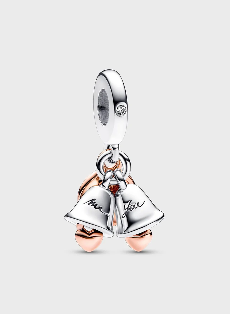 PANDORA Wedding Bells 14K Rose Gold Plated Sterling Charm
