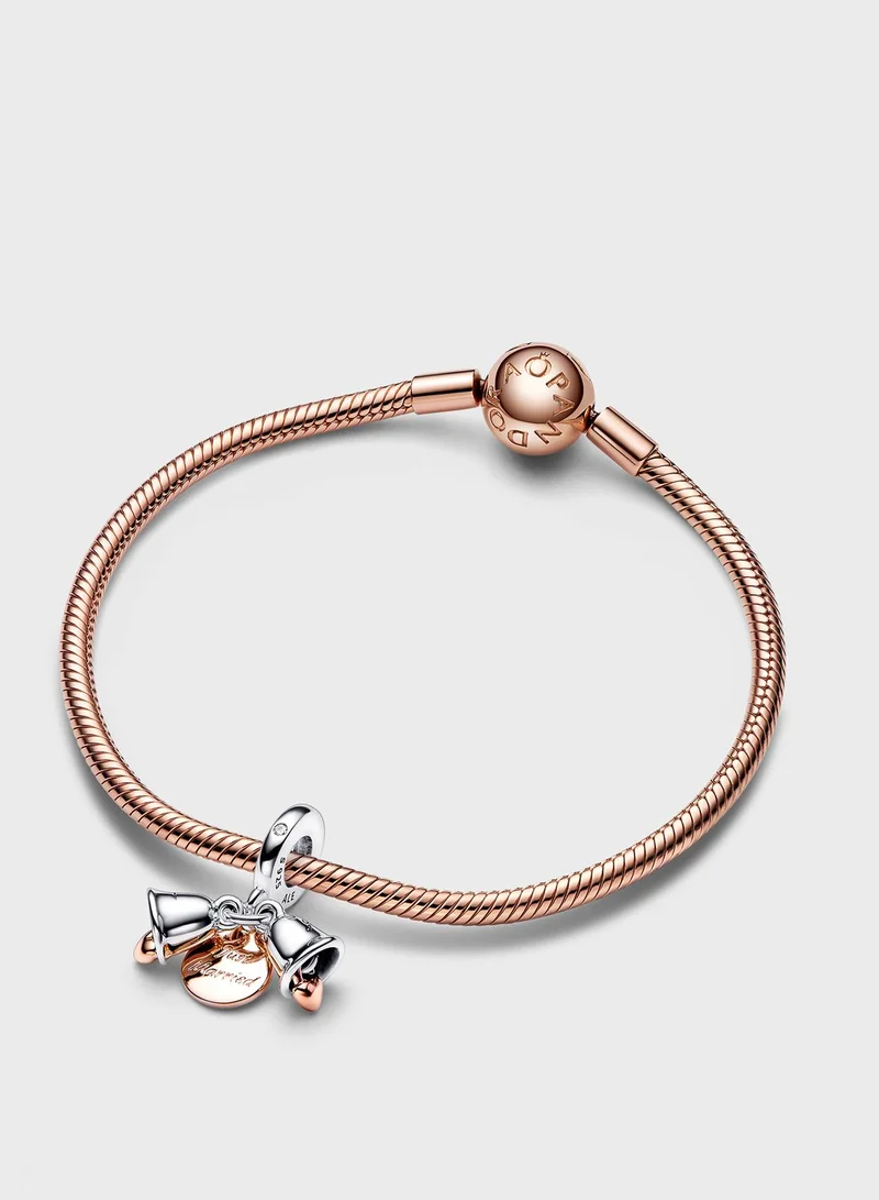 PANDORA Wedding Bells 14K Rose Gold Plated Sterling Charm