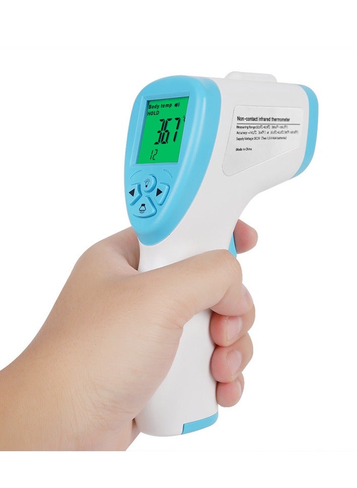 Y&D Medical Infrared Electronic Thermometer Multifunctional Digital Infrared Thermometer  Contactless Fast & Accurate Temperature Measurement for Baby & Adults White/Blue 160x100x40 millimeter - Image 1