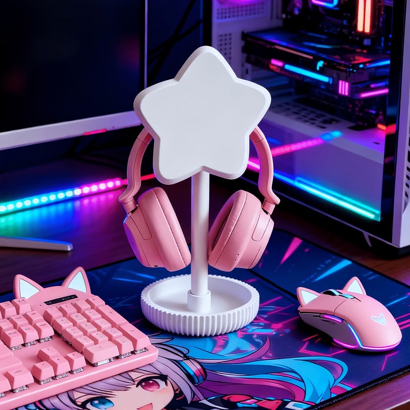 Stylish Lemon Yellow Headphone Stand With Star Accent Design And Stable Base For Gamers And Music Lovers - Image 4