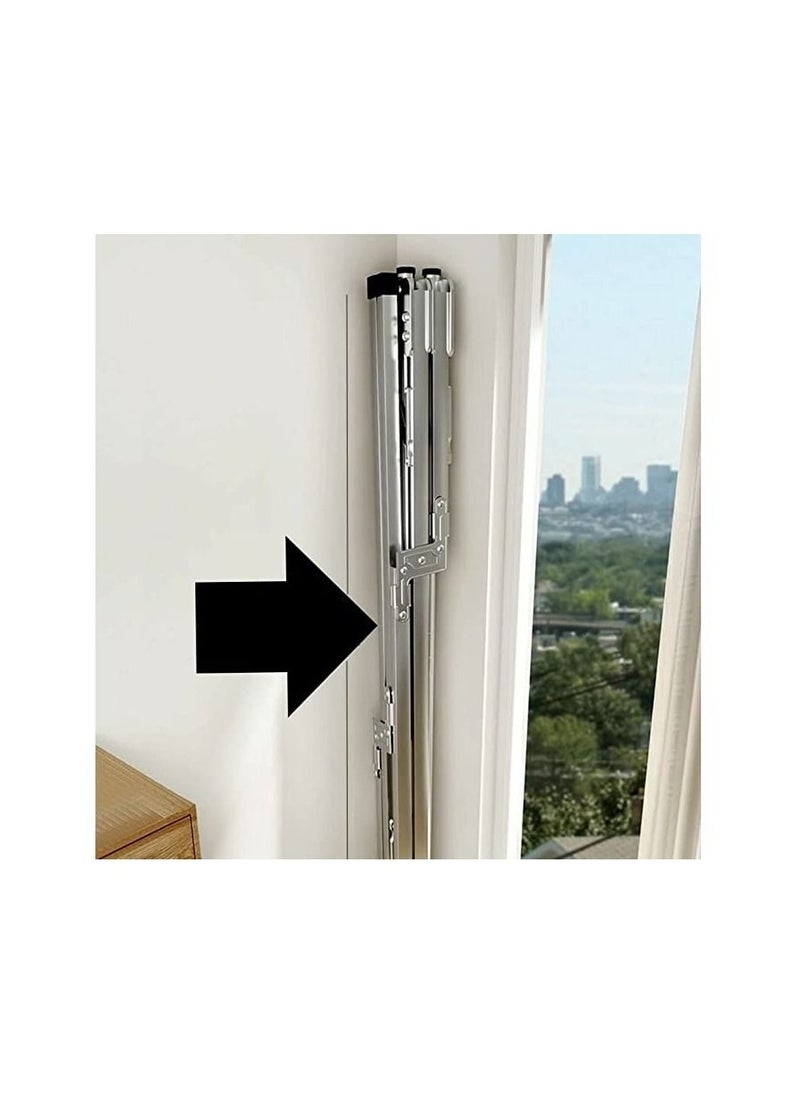 Taimi - Clothes Drying Rack, Stainless Steel Clothes Shelf, Adjustable Folding and Saver Space Storage for Indoor/Outdoor with Windproof Hooks 200CM - Image 1