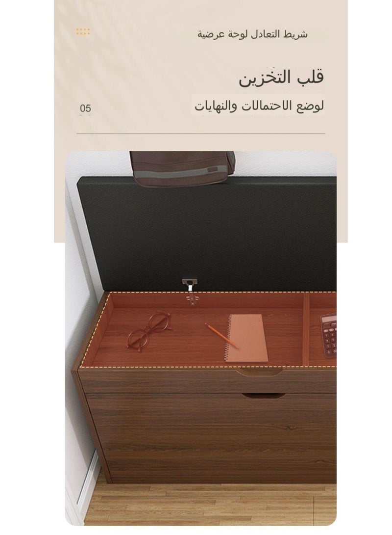fashionhome Premium Wooden Shoe Cabinet With Seats Changing Stool 60X34X53.5Cm 3 Shelves 9 Pairs Of Shoe - Image 4