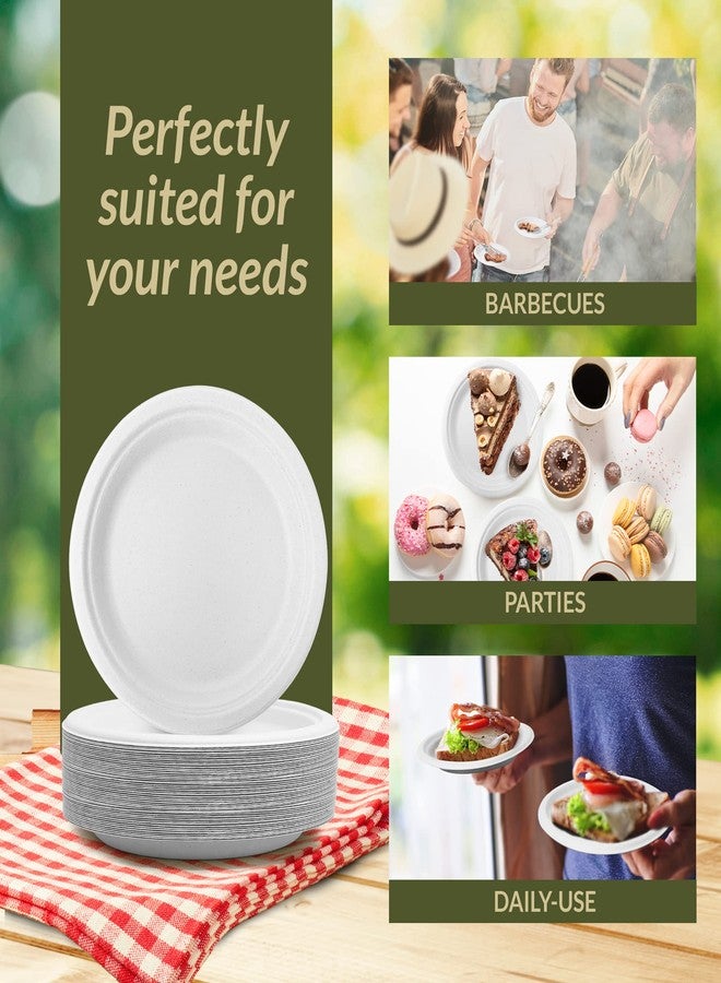 Reli. Compostable Paper Plates 7 Inch (250 Pack Bulk) | White Disposable Plates 7" | Heavy Duty Paper Eco Friendly | Made of Sugarcane Fibers/Bagasse - Biodegradable/Compostable| Small - Image 5