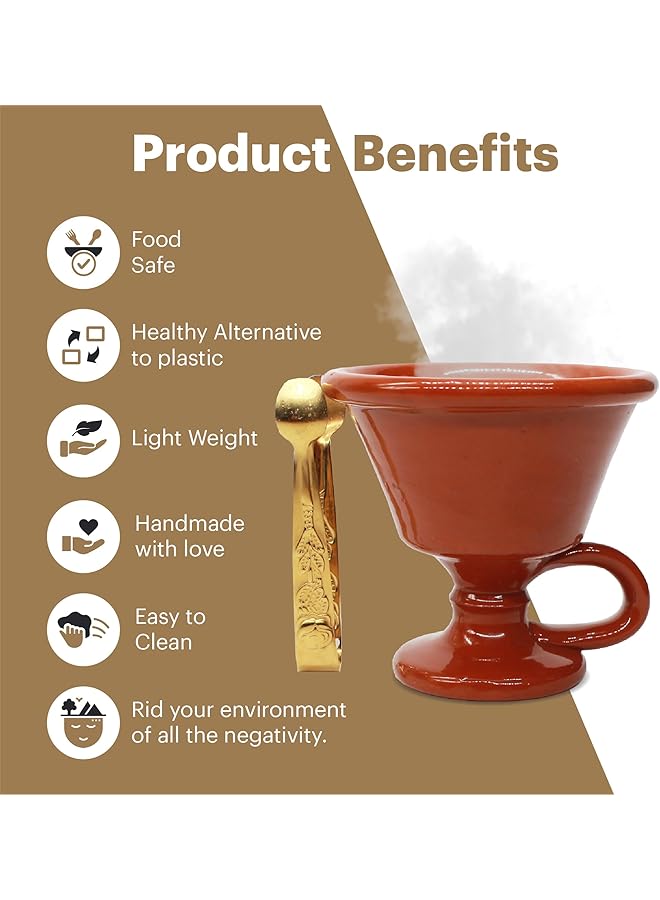 erorex Incense Burner With Tong Marble Incense Holder Bakhoor Holder For Home Decor Handmade With A Distinctive Character Bakhoor Burner Oud Burner For Home And Office - Image 2