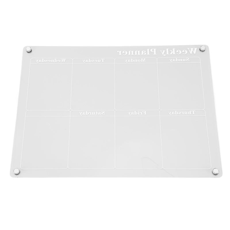 Planning Board Schedule Board Clear Acrylic Reusable Writing Magnet Pad Dry Erase Board with Marker Eraser for Fridge Weekly Schedule - Image 5